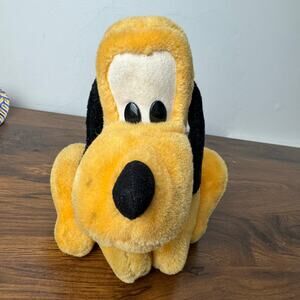 Disney Parks Vintage Pluto Plush Stuffed Animal Red Collar Disneyland WDW